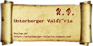 Unterberger Valéria névjegykártya